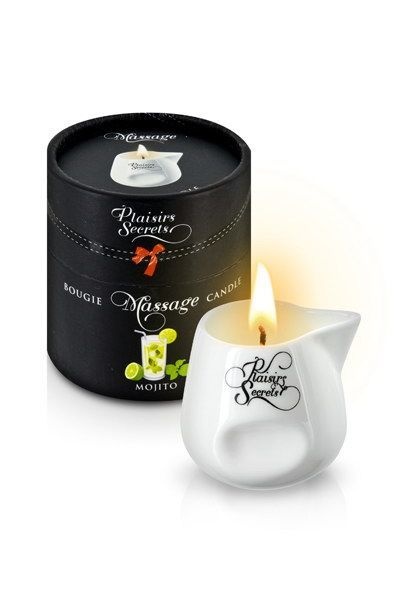 Масажна свічка Plaisirs Secrets Mojito (80 мл) подарункова упаковка, керамічний посуд SO1853 фото