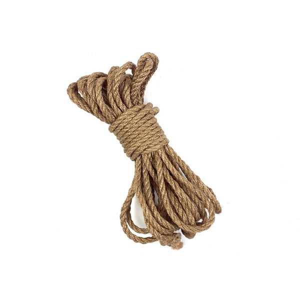 Джутова мотузка BDSM 8 метрів, 6 мм, натуральний колір SO5205 фото