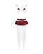Еротичний костюм школярки з мініспідницею Obsessive Schooly 5pcs costume S/M, біло-червоний, топ, сп SO7304 фото 5