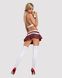 Еротичний костюм школярки з мініспідницею Obsessive Schooly 5pcs costume S/M, біло-червоний, топ, сп SO7304 фото 4