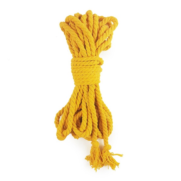 Бавовняна мотузка BDSM 8 метрів, 6 мм, жовтий колір SO5214 фото