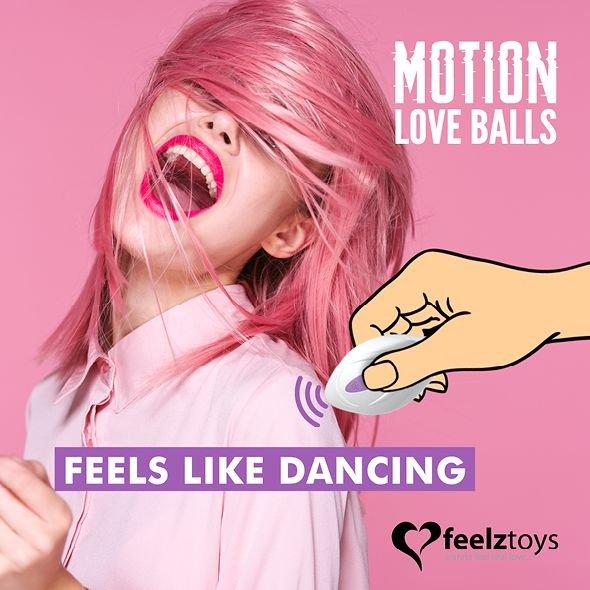 Вагінальні кульки з масажем і вібрацією FeelzToys Motion Love Balls Twisty з пультом дистанційного к SO3853 фото