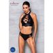 Комплект з еко-шкіри Nancy Bikini black L/XL - Passion, бра та трусики з імітацією шнурівки SO5367 фото 3