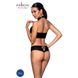 Комплект з еко-шкіри Nancy Bikini black L/XL - Passion, бра та трусики з імітацією шнурівки SO5367 фото 2