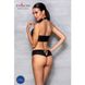 Комплект з еко-шкіри Nancy Bikini black S/M - Passion, бра та трусики з імітацією шнурівки SO5368 фото 4