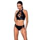 Комплект з еко-шкіри Nancy Bikini black S/M - Passion, бра та трусики з імітацією шнурівки SO5368 фото 1