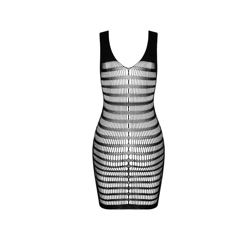Бодістокінг-сукня з відкритими грудями Passion BS092 black SO6394 фото