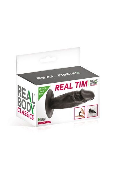 Фалоімітатор Real Body — Real Tim Black, TPE, діаметр 3,4 см SO3722 фото