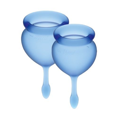 Набор менструальных чаш Satisfyer Feel Good (dark blue), 15мл и 20мл, мешочек для хранения SO3582 фото