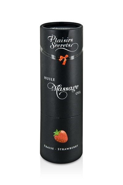 Масажна олія Plaisirs Secrets Strawberry (59 мл) з афродизіаками, їстівна, подарункова упаковка SO1842 фото