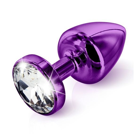 Анальна пробка Diogol ANNI round purple 35мм, з кристалом Swarovsky D10553 фото