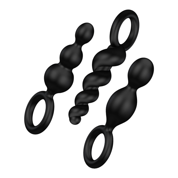 Набір анальних іграшок Satisfyer Plug black (set of 3) — Booty Call, макс. діаметр 3 см SO2323 фото
