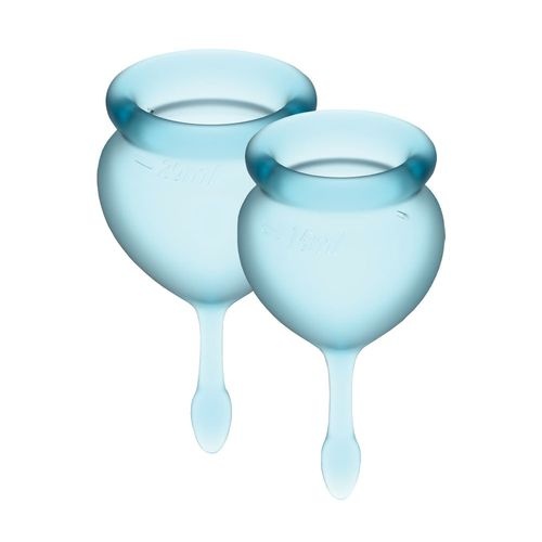 Набор менструальных чаш Satisfyer Feel Good (light blue), 15мл и 20мл, мешочек для хранения SO3584 фото