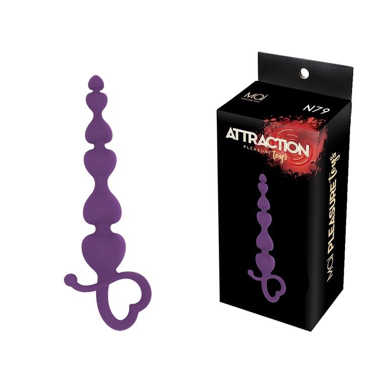 Анальні буси MAI Attraction Toys №79 Purple, довжина 18см, діаметр 3,1см SO4638 фото