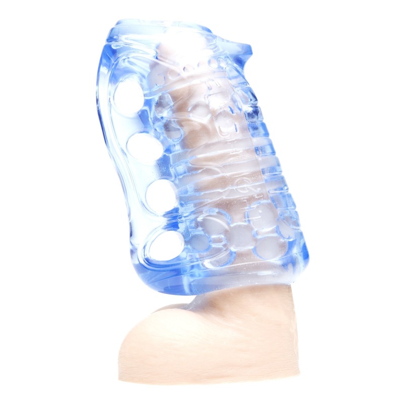 Мастурбатор Fleshlight Fleshskins Grip Blue Ice, надійна фіксація на руці, відмінно для пар та мінет F16623 фото