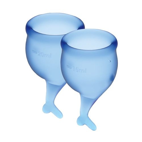 Набор менструальных чаш Satisfyer Feel Secure (dark blue), 15мл и 20мл, мешочек для хранения SO3588 фото