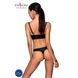 Комплект з екошкіри з люверсами та ремінцями Malwia Bikini black L/XL — Passion, бра та трусики SO5762 фото 2
