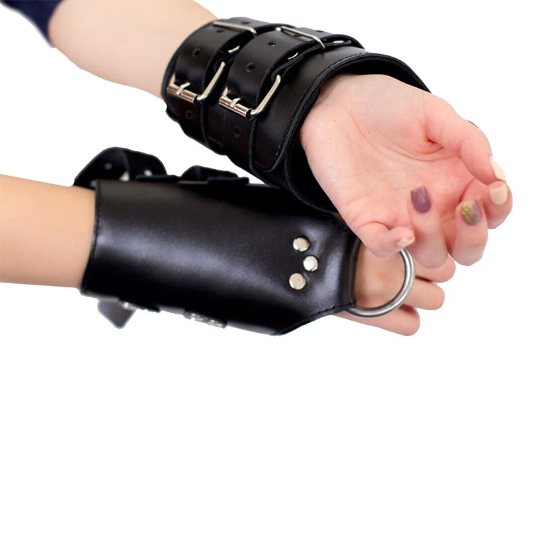 Манжети для підвісу за руки Kinky Hand Cuffs For Suspension з натуральної шкіри, колір чорний SO5183 фото