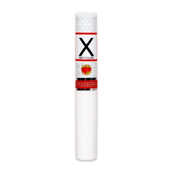 Стимулирующий бальзам для губ унисекс Sensuva - X on the Lips Strawberry с феромонами, клубника SO4461 фото
