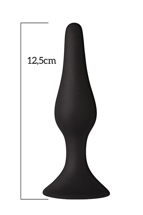 Анальна пробка з присоскою MAI Attraction Toys №34 Black, довжина 12,5см, діаметр 3,2см SO5010 фото
