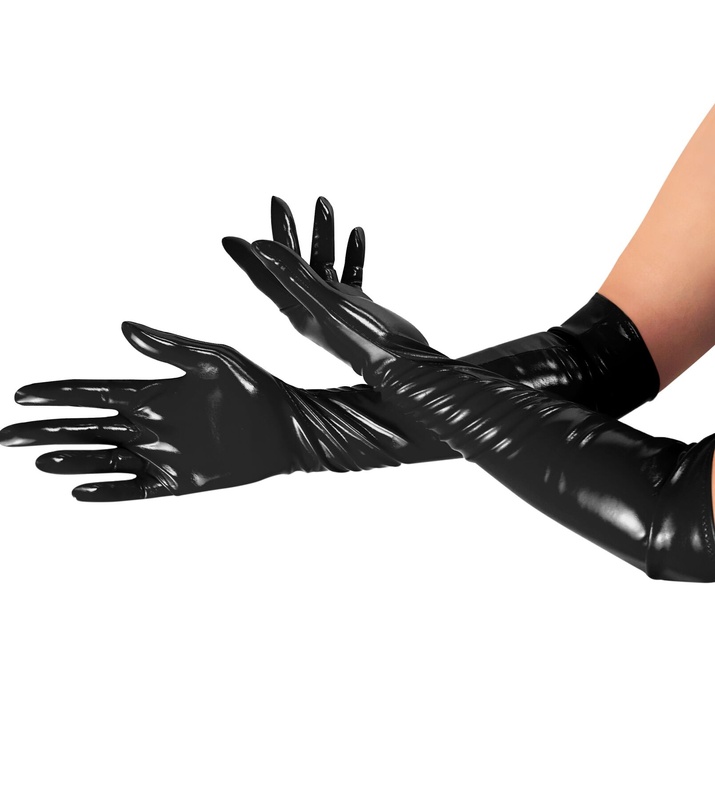 Глянсові вінілові рукавички Art of Sex - Lora, розмір S, колір Чорний SO6603 фото