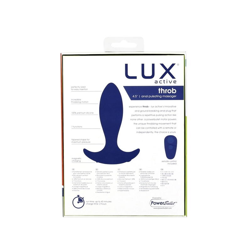Анальна пробка з пульсацією Lux Active – Throb – 4.5" Anal Pulsating Massager, пульт ДК SO5571 фото