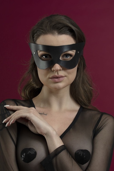 Маска на лицо Feral Feelings - Mistery Mask, натуральная кожа, черная SO3418 фото