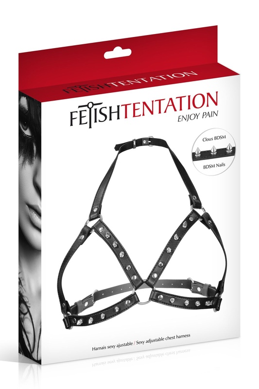 Портупея з металевими шипами Fetish Tentation Sexy Adjustable Chest Harness SO4665 фото
