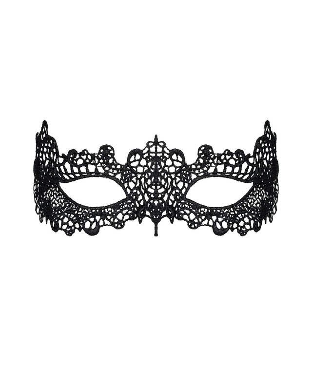 Мереживна маска Obsessive A701 mask, єдиний розмір, чорна SO7187 фото