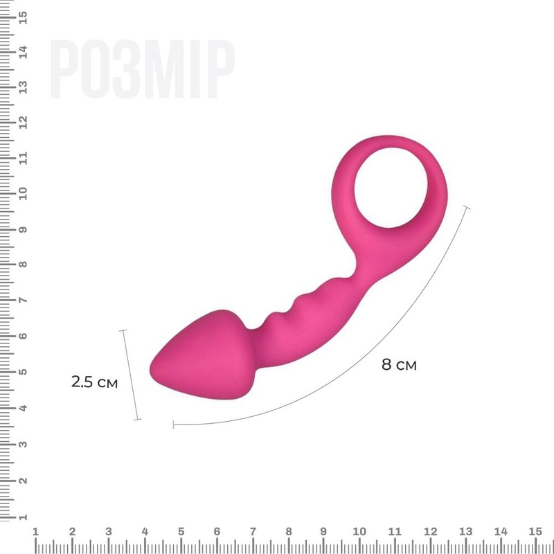 Анальна пробка Adrien Lastic Budy Pink із стимулюючою ніжкою, макс. діаметр 2,5 см AD20081 фото
