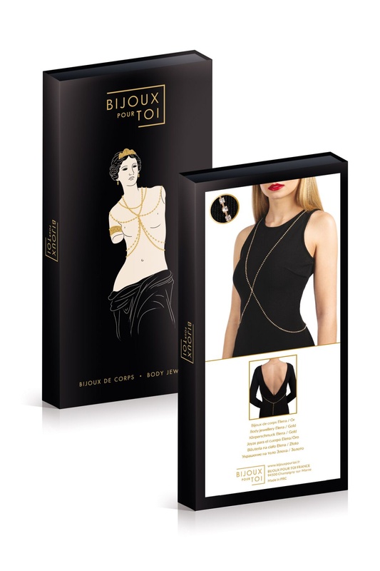 Золотистий ланцюжок для бюста Bijoux Pour Toi – Elena Gold зі стразами SO5986 фото
