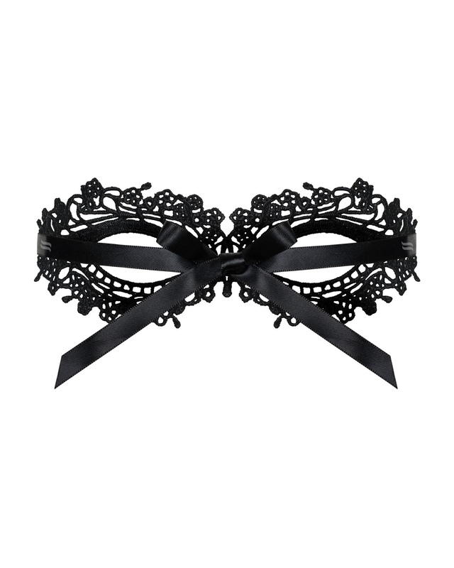Мереживна маска Obsessive A710 mask, єдиний розмір, чорна SO7188 фото