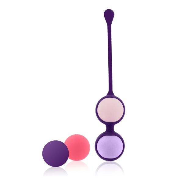 Набір вагінальних кульок Rianne S: Pussy Playballs Nude, вага 15г, 25г, 35г, 55г, монолітні, космети SO3879 фото