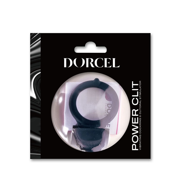 Ерекційне кільце Dorcel Power Clit Black V2 з вібрацією та язичком з щіточкою MD1410 фото