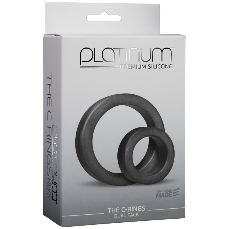 Набір ерекційних кілець Doc Johnson Platinum Premium Silicone — The C-Rings — Charcoal SO4918 фото