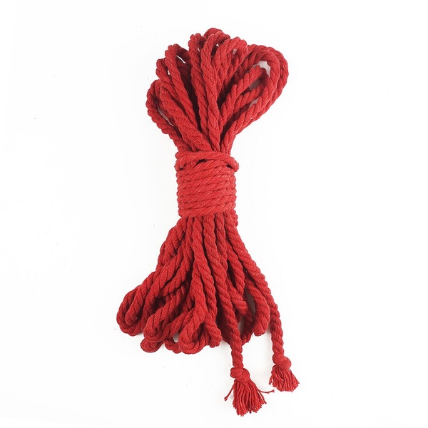 Бавовняна мотузка BDSM 8 метрів, 6 мм, червоний колір SO5208 фото