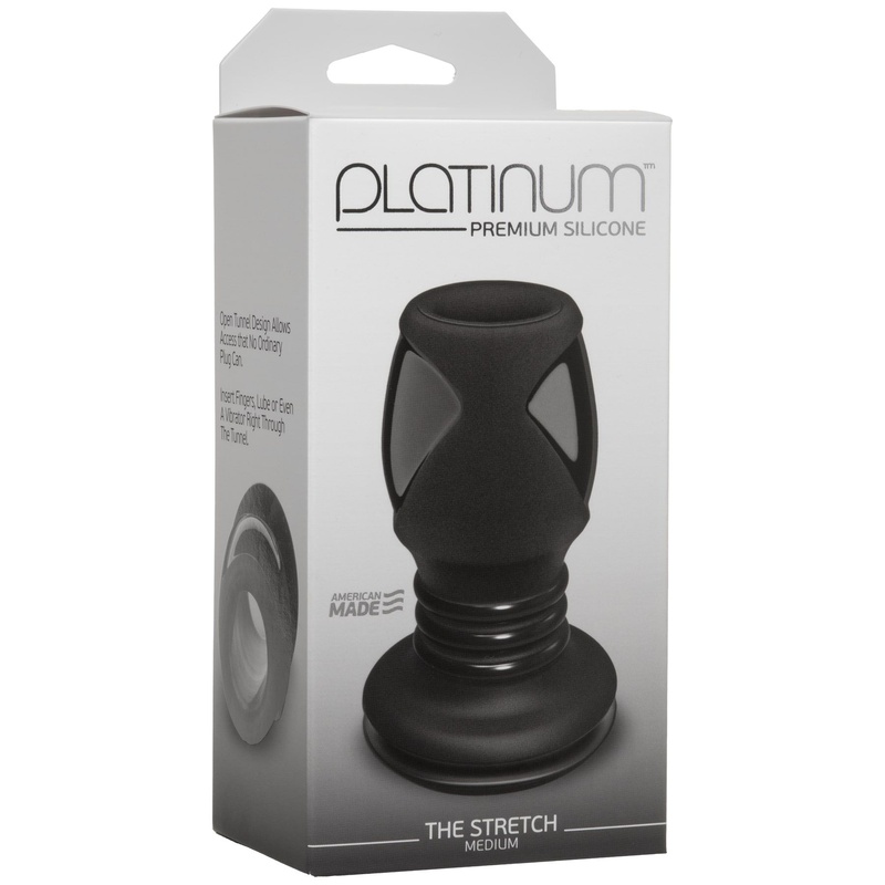 Анальний тунель Doc Johnson Platinum Premium Silicone — The Stretch — Medium — Black SO4923 фото