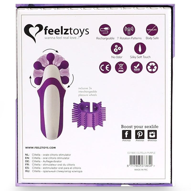 Стимулятор з імітацією оральних ласк FeelzToys - Clitella Oral Clitoral Stimulator Purple SO5066 фото