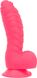 Ребристий фалоімітатор на присосці ADDICTION — Tom 7″ Dildo With Balls — Pink, віброкуля в подарунок SO5585 фото 1
