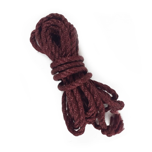 Джутова мотузка BDSM 8 метрів, 6 мм, колір бургунд SO5202 фото