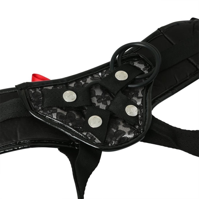 Трусы для страпона Sportsheets - Platinum Lace Corset, широкий пояс, бант, кружево SO2175 фото