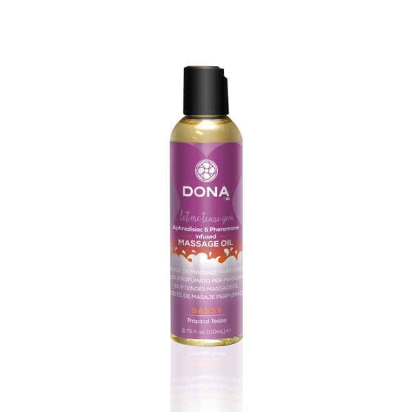 Масажна олія DONA Massage Oil SASSY – TROPICAL TEASE (110 мл) з феромонами та афродизіаками SO1690 фото