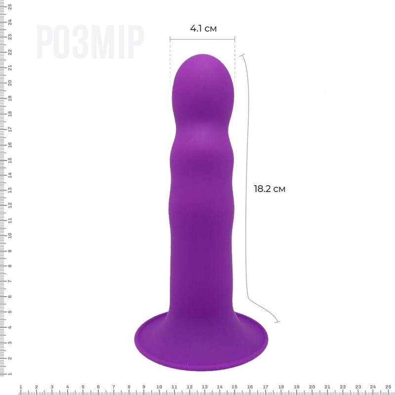 Дилдо з присоскою Adrien Lastic Hitsens 3 Purple, відмінно для страпона, діаметр 4,1 см, довжина 18, AD24023 фото