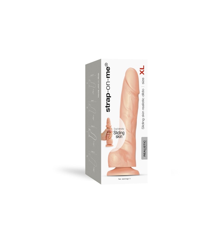 Реалістичний фалоімітатор Strap-On-Me Sliding Skin Realistic Dildo Vanille - XL, ефект рухливої шкір SO6262 фото