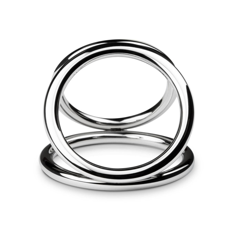 Потрійне ерекційне кільце Sinner Gear Unbendable – Triad Chamber Metal Cock and Ball Ring – Medium SO4618 фото