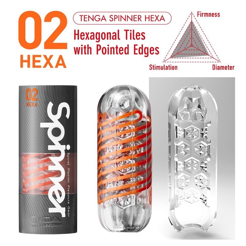 Мастурбатор Tenga Spinner 02 Hexa з пружною стимулювальною спіраллю всередині, стандартна спіраль SO2747 фото