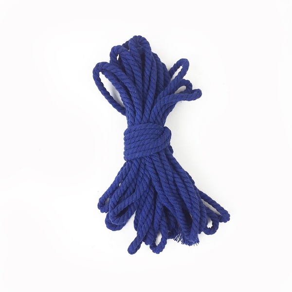 Бавовняна мотузка BDSM 8 метрів, 6 мм, колір синій SO5210 фото