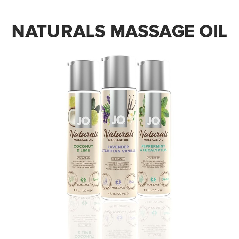 Масажна олія System JO - Naturals Massage Oil - Lavender & Vanilla з натуральними ефірними оліями (1 SO6165 фото