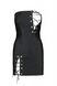 Мінісукня з екошкіри Passion Celine Chemise 4XL/5XL black, шнурівка, трусики в комплекті SO7061 фото 3