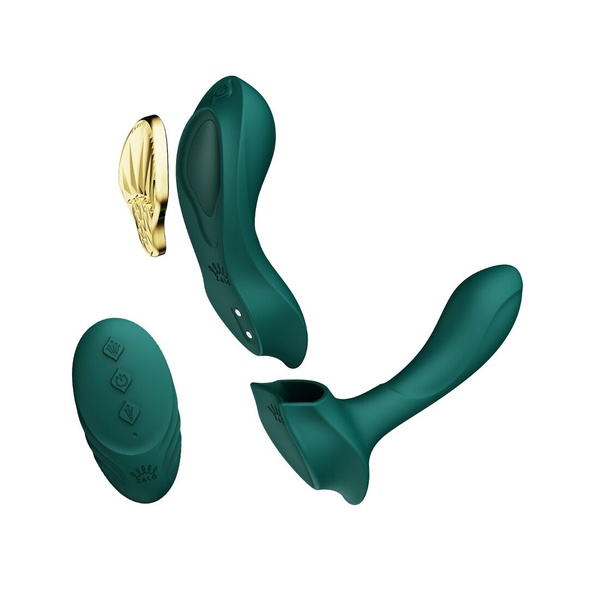 Смартвібратор у трусики Zalo — AYA Turquoise Green, насадка та пульт ДК SO6647 фото